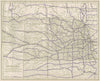 Nebraska State Highways. POATES 1925 old vintage map plan chart