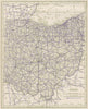 Ohio State Highways. POATES 1925 old vintage map plan chart