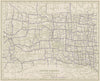 South Dakota State Highways. POATES 1925 old vintage map plan chart