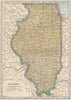 Illinois state map showing railroads. POATES 1925 old vintage plan chart
