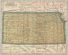 Kansas state map showing railroads. POATES 1925 old vintage plan chart