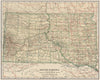 South Dakota state map showing railroads. POATES 1925 old vintage chart
