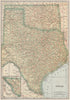 Texas state map showing railroads. POATES 1925 old vintage plan chart