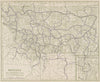 Montana (inset Yellowstone National Park) State Highways. POATES 1925 old map