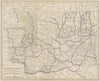 Washington State Highways. POATES 1925 old vintage map plan chart
