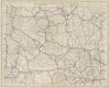 Wyoming State Highways. POATES 1925 old vintage map plan chart