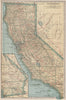 California state map showing railroads. POATES 1925 old vintage plan chart