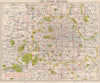 LONDON. Index map. Roads. BACON 1959 old vintage plan chart