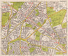 NW LONDON Finchley Church End Mill Hill Hampstead Garden Surburb.BACON 1959 map