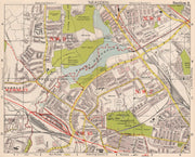 NW LONDON. Neasden Cricklewood Hendon Kingsbury Oxgate Brent. BACON 1959 map