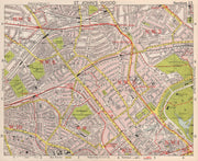 NW LONDON. St John's Wood Belsize Park Maida Vale Queens Park. BACON 1959 map