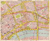 LONDON WC2 EC4 WC1 EC1. Covent Garden Holborn St Paul's Strand. BACON 1959 map