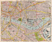 LONDON. City East End Bermondsey Stepney Rotherhithe Whitechapel.BACON 1959 map