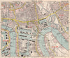 E LONDON Surrey Docks Isle of Dogs Canning Town Poplar Limehouse.BACON 1959 map
