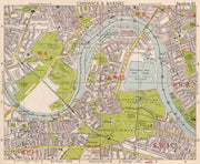 SW LONDON. Chiswick Barnes Castlenau Fulham Hammersmith Mortlake.BACON 1959 map