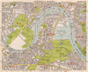 SW LONDON. Chiswick Barnes Castlenau Fulham Hammersmith Mortlake.BACON 1959 map