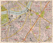 S LONDON. Kennington Battersea Pimlico Brixton Lambeth Clapham. BACON 1959 map