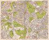 SE LONDON. Dulwich Honor Oak Forest Hill Herne Hill Peckham Rye. BACON 1959 map