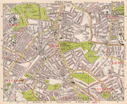 S LONDON. Streatham/Vale Norbury Tooting Bec West Norwood. BACON 1959 old map