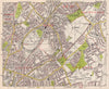 S LONDON. Norwood Elmer's End Selhurst Croydon Addiscombe. BACON 1959 old map