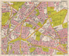 NW LONDON Finchley Church End Mill Hill Hampstead Garden Surburb.BACON 1963 map