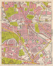 NW LONDON. Wembley Sudbury Alperton Park Royal Hanger Lane. BACON 1963 old map