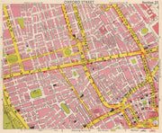 LONDON W1 Marylebone Mayfair Soho Fitzrovia West End Bloomsbury. BACON 1963 map