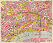 LONDON WC2 EC4 WC1 EC1. Covent Garden Holborn St Paul's Strand. BACON 1963 map