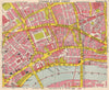 LONDON WC2 EC4 WC1 EC1. Covent Garden Holborn St Paul's Strand. BACON 1963 map