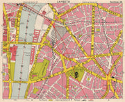 LONDON SE1 SE11 SW1 Lambeth Waterlook Elephant & Castle Whitehall.BACON 1963 map