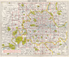 LONDON. Index map. Roads. BACON 1968 old vintage plan chart