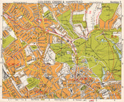 NW LONDON. Golders Green Hampstead Child's Hill Cricklewood. BACON 1968 map