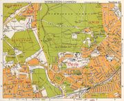 SW LONDON. Wimbledon Common Cottenham Park Malden Coombe Hill. BACON 1968 map