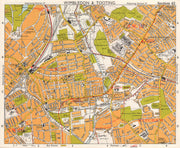 SW LONDON. Wimbledon Tooting Merton Morden Upper Mitcham. BACON 1968 old map