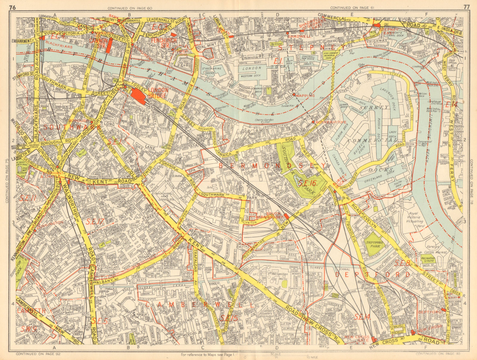 SOUTHWARK Bermondsey Wapping Rotherhithe Camberwell. GEOGRAPHERS' A-Z ...