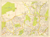 ENFIELD N21 N14 Winchmore Hill Southgate Cockfosters. GEOGRAPHERS' A-Z 1959 map