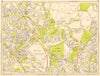 BARNET NW9 NW4 NW7 Edgware Mill Hill Finchley Hendon. GEOGRAPHERS' A-Z 1959 map