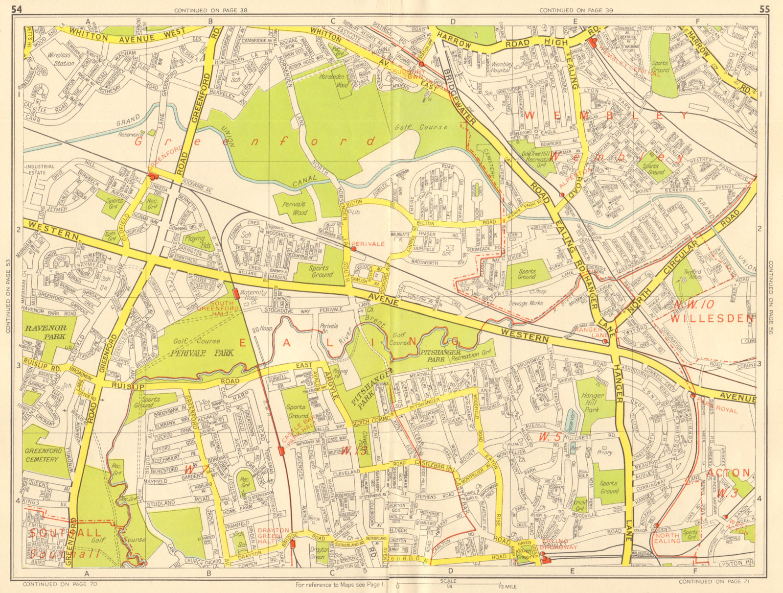 EALING Wembley Greenford Perivale Sudbury Castle Bar. GEOGRAPHERS' A-Z ...