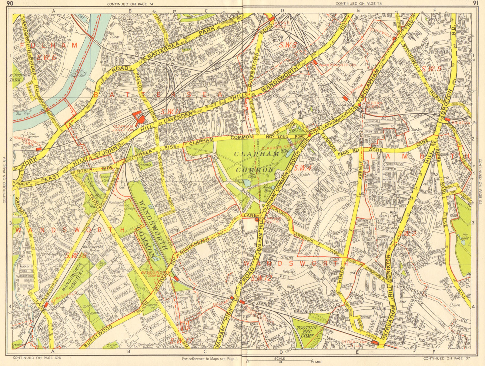 CLAPHAM BATTERSEA Brixton Stockwell Wandsworth Balham. GEOGRAPHERS' A-Z ...