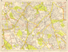 STREATHAM SW16 SW19 SW17 Mitcham Tooting Norbury. GEOGRAPHERS' A-Z 1959 map