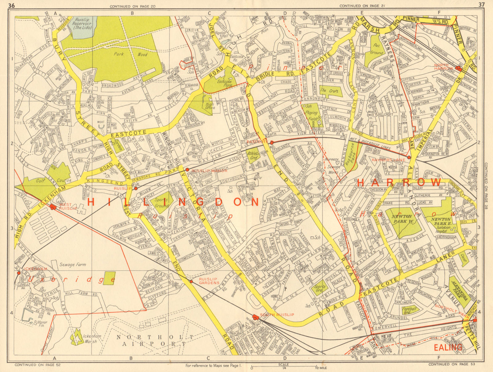 RUISLIP Harrow Pinner Ickenham Rayner's Lane Eastcote. GEOGRAPHERS' A-Z ...