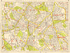 STREATHAM SW16 SW19 SW17 Mitcham Tooting Norbury. GEOGRAPHERS' A-Z 1964 map