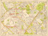 WORCESTER PARK Morden Sutton New Malden Ewell. GEOGRAPHERS' A-Z 1964 old map