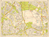 SUTTON Carshalton Morden Mitcham Common Croydon. GEOGRAPHERS' A-Z 1964 old map