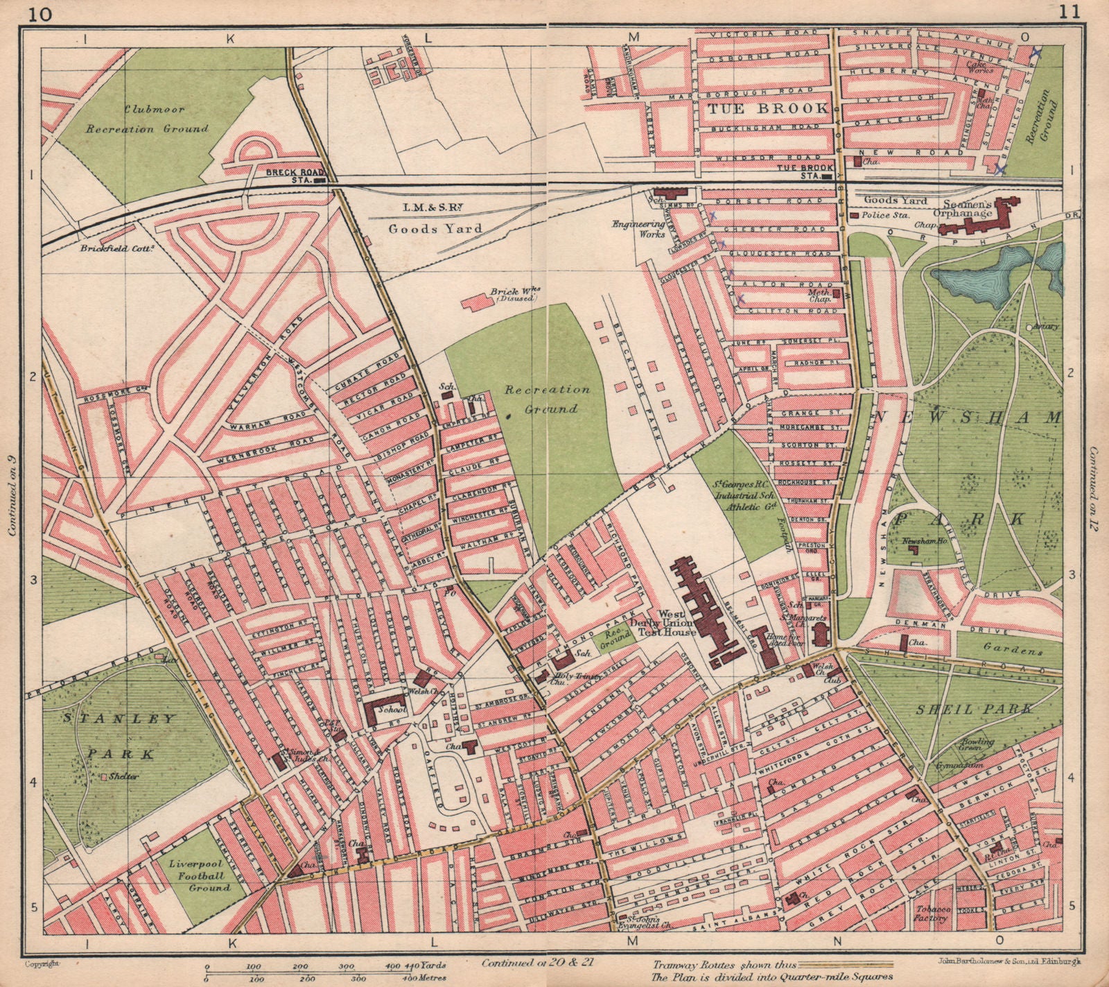 LIVERPOOL. Anfield Everton Tue Brook Newsham Park Breck Road