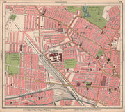LIVERPOOL. Kirkdale Walton Bootle Stanley Park Bank Hall 1928 old vintage map
