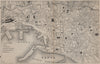 GENOA GENOVA GÊNES. Antique town plan. City map. Italy. BRADSHAW 1895 old