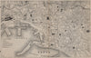 GENOA GENOVA GÊNES. Antique town plan. City map. Italy. BRADSHAW 1895 old