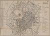 MILAN MILANO. Antique town plan. City map. Italy. BRADSHAW 1895 old