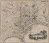NAPLES NAPOLI. Antique town plan. City map. Italy. BRADSHAW 1895 old
